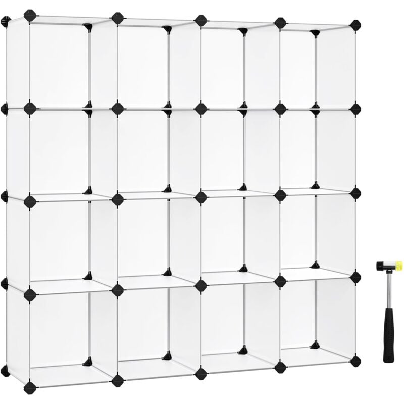 foto del prodotto songmics scarpiera componibile, scaffale a 16 cubi modulari, guardaroba, recinto per animali domestici, camera da letto cabina armadio ingresso, 31