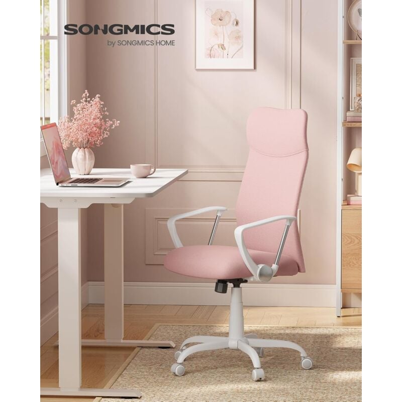 foto del prodotto songmics sedia da ufficio, sedia da scrivania ergonomica, sedia girevole, seduta imbottito, regolabile in altezza e inclinabile, portata di 120 kg,