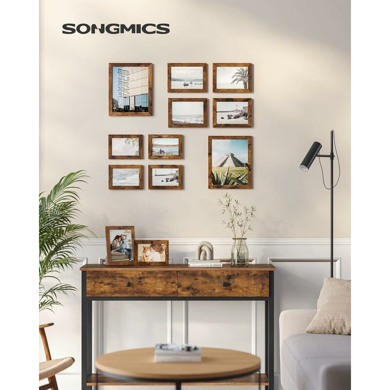 foto del prodotto songmics set di 10 cornici per foto, due di 20 x 25 cm 8 x 10 pollici , quattro di 13 x 18 cm 5 x 7 , 4pz di 10 x 15 cm 4 x 6 , copertura in