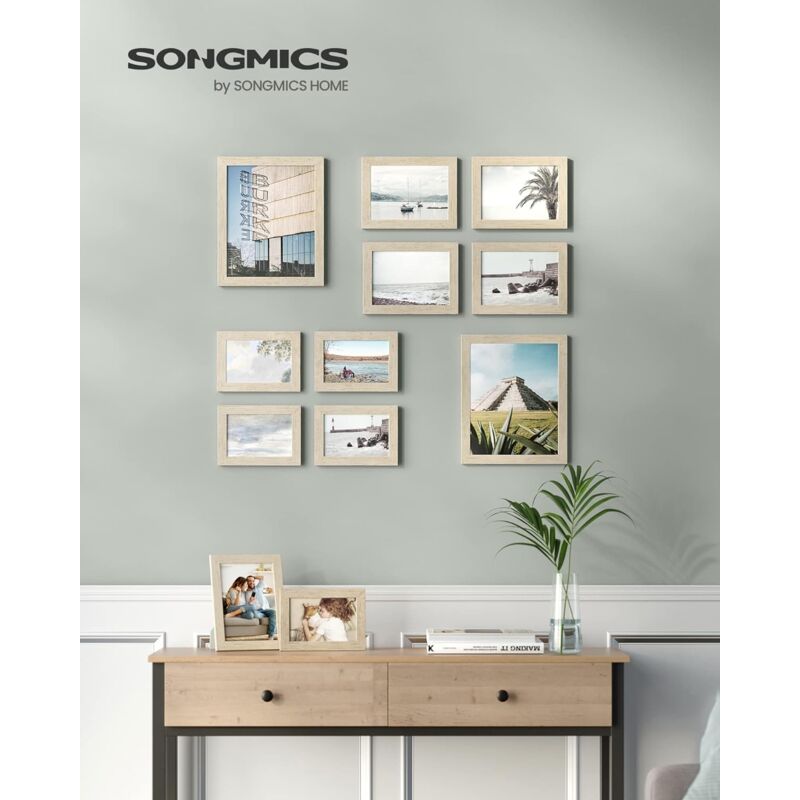 foto del prodotto songmics set di 10 cornici per foto, due di 20 x 25 cm 8 x 10 pollici , quattro di 13 x 18 cm 5 x 7 pollici , quattro di 10 x 15 cm 4 x 6
