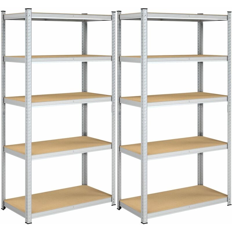 foto del prodotto songmics set di 2 scaffalatura a 5 ripiani, 200 x 100 x 50 cm, capacit di carico di 600 kg 120 kg per ogni ripiano , scaffale resistente da