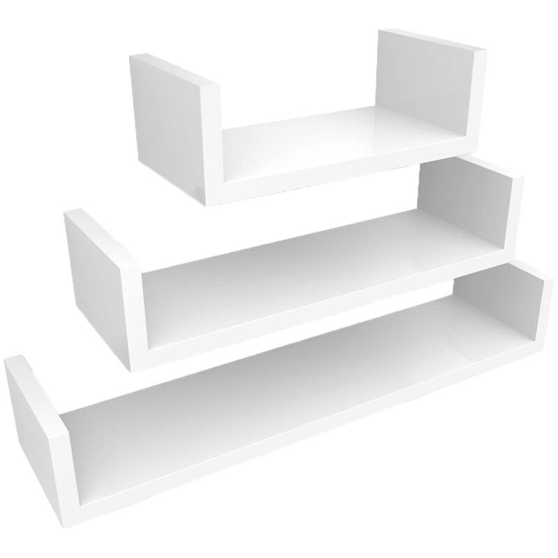 foto del prodotto songmics set di 3 mensole da parete bianco