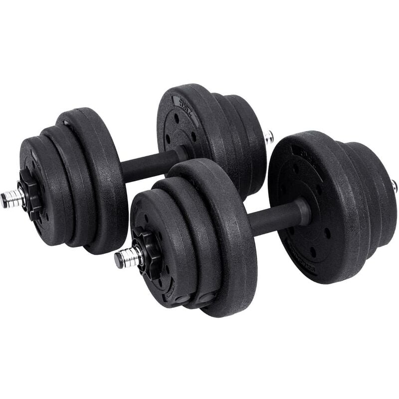 foto del prodotto songmics set di manubri regolabili con barra bilanciere extra, 10 kg, 20 kg, per uomini e donne, allenamento esercizio fitness sollevamento pesi in
