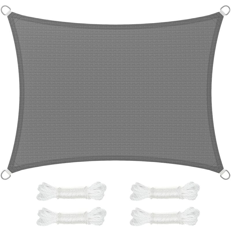 foto del prodotto songmics vela parasole 3 x 4 m, tenda da sole in tessuto hdpe, permeabile all aria e all acqua, per terrazza, giardino, balcone, campeggio,