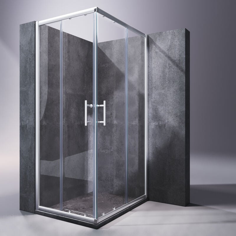 foto del prodotto sonni 120x100cm box doccia angolare porta scorrevole in vetro di sicurezza box doccia angolare porta scorrevole doccia in vetro