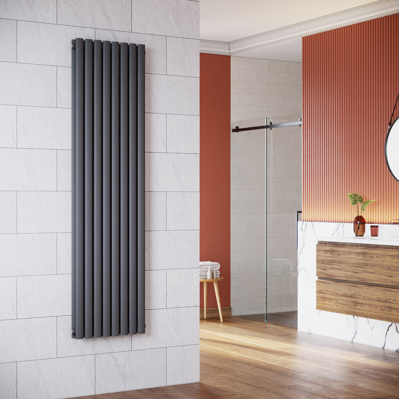 foto del prodotto sonni design pannello radiatore tubi 1800 x 472 mm antracite doppio strato bagno radiatore collegamento centrale tubi verticali radiatore