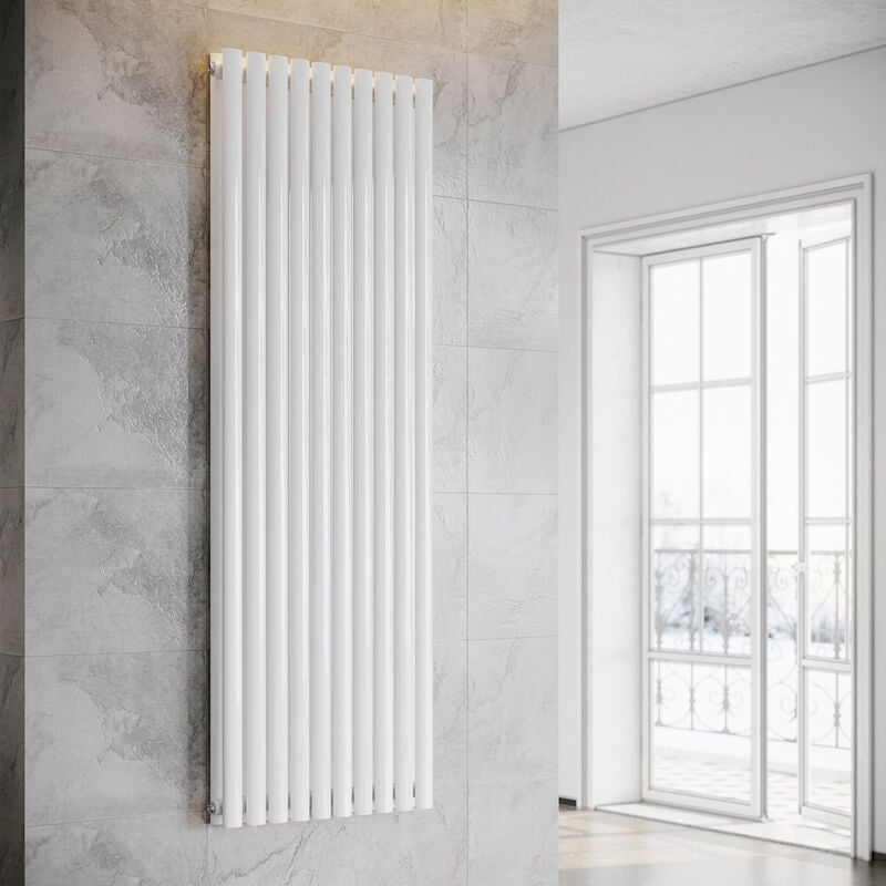 foto del prodotto sonni design pannello radiatore tubi 1800 x 590 mm bianco doppio strato radiatore bagno collegamento centrale tubi verticali radiatore