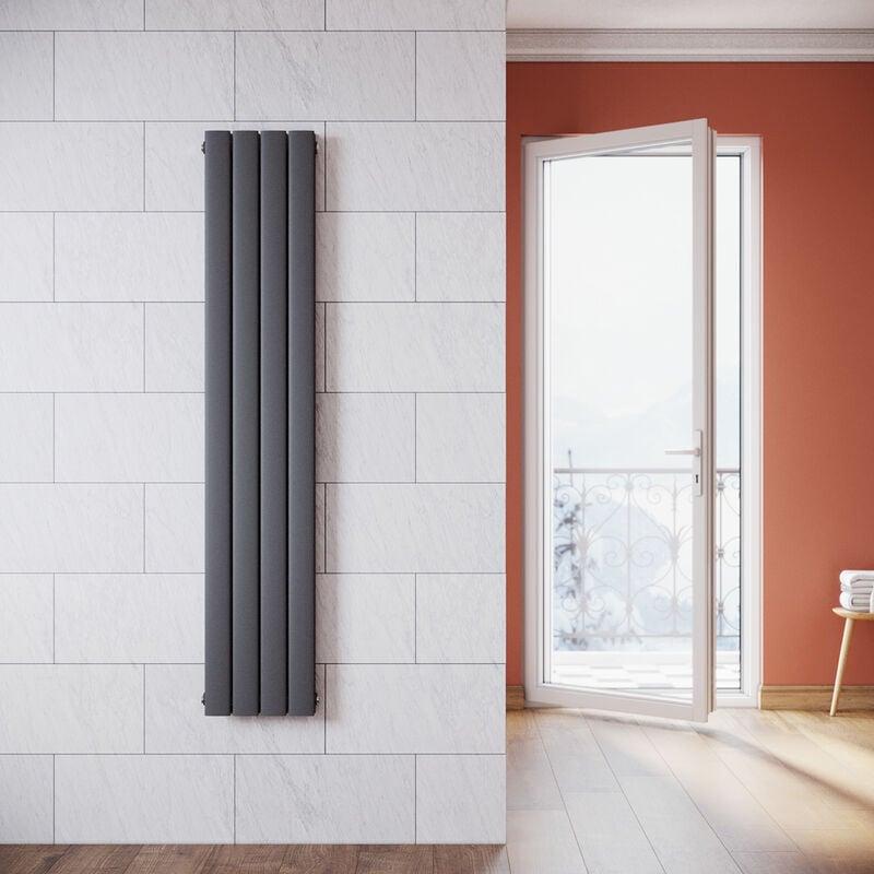 foto del prodotto sonni design radiatore a pannello piatto 1600 x 308 mm antracit radiatore da bagno radiatore a doppio strato radiatore a pannello verticale