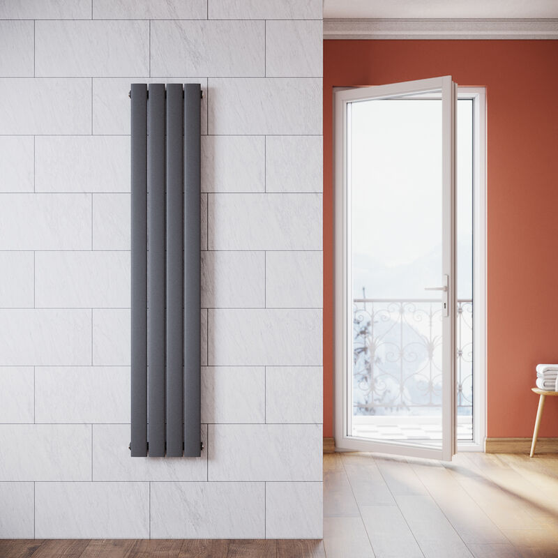 foto del prodotto sonni design radiatore a pannello piatto 1600 x 308 mm antracit radiatore da bagno radiatore a strato singolo radiatore a pannello verticale