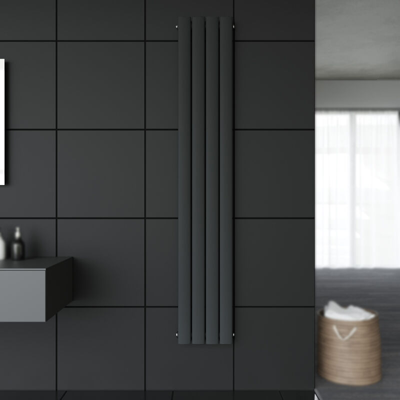 foto del prodotto sonni design radiatore a pannello piatto 1800 x 308 mm antracit radiatore da bagno radiatore a doppio strato radiatore a pannello verticale
