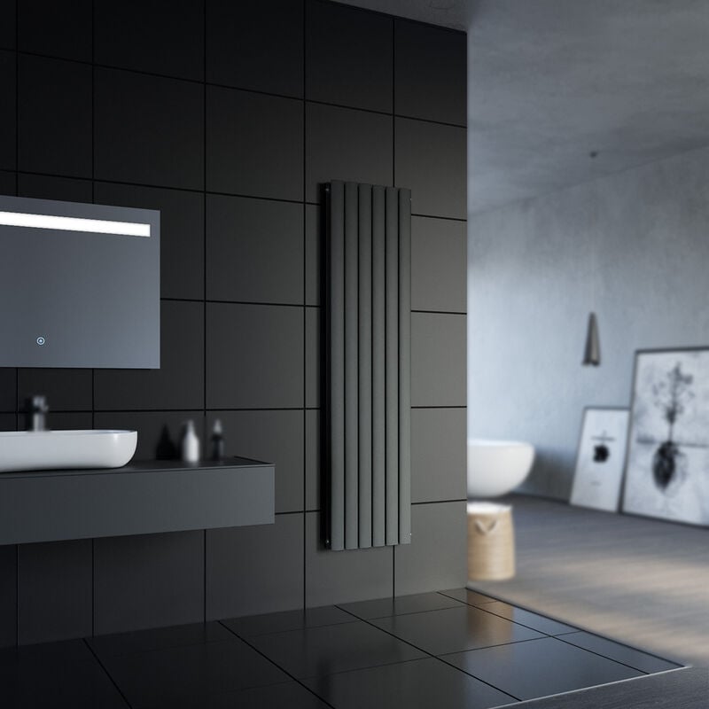 foto del prodotto sonni design radiatore a pannello piatto 1800 x 462 mm antracit radiatore da bagno radiatore a doppio strato radiatore a pannello verticale