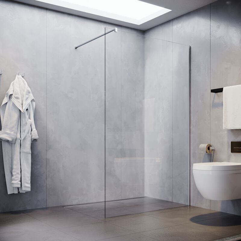 foto del prodotto sonni parete doccia walk in 70x200cm vetro nano easy clean esg 8 mm parete divisoria in vetro con stabilizzatore