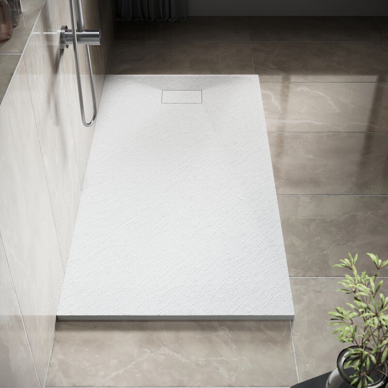 foto del prodotto sonni piatto doccia in smc rettangolare 160x80x3 cm antiscivolo, nessun accumulo di design della superficie dell acqua con piletta di scarico