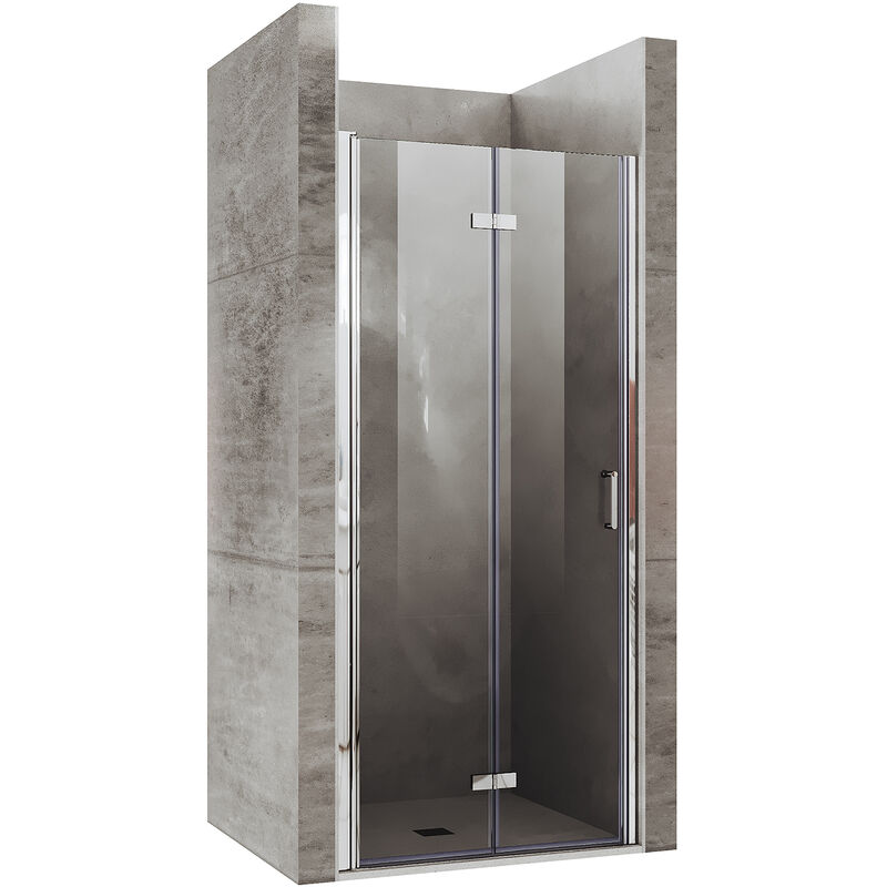 foto del prodotto sonni porta doccia bagno porta a soffietto 180 porta girevole divisorio doccia nano glass temperato trasparente anticalcare 90x195cm