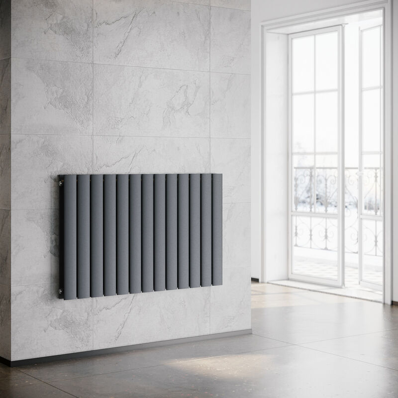 foto del prodotto sonni radiatore a pannello orizzontale 630 x 1001 mm antracite bagno soggiorno radiatore orizzontale a doppio strato radiatore da bagno design