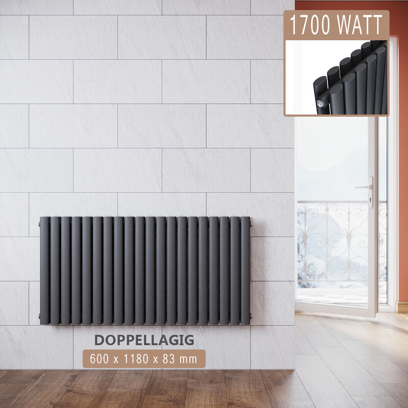 foto del prodotto sonni radiatore termosifoni ad acqua calda in acciaio radiatore a pannello bilayer design bagno soggiorno radiatore orizzontale antracite