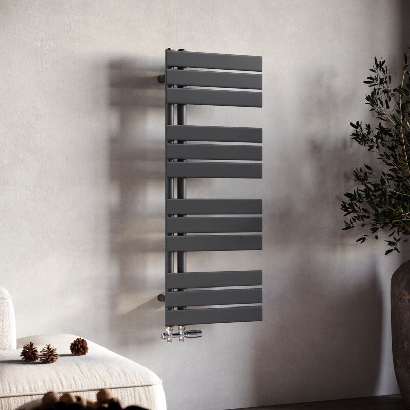 foto del prodotto sonni scaldasalviette acqua calda termoarredo radiatore design laterale verticale scaldasalviette connessione laterale antracite 1038x400mm 394 w