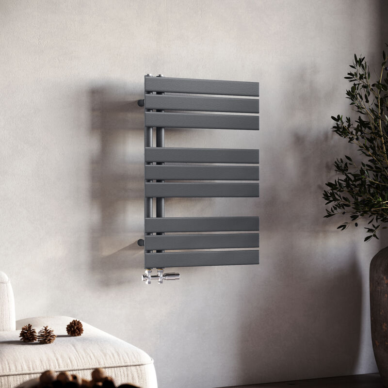 foto del prodotto sonni scaldasalviette acqua calda termoarredo radiatore design laterale verticale scaldasalviette connessione laterale antracite 760x500mm 679 w