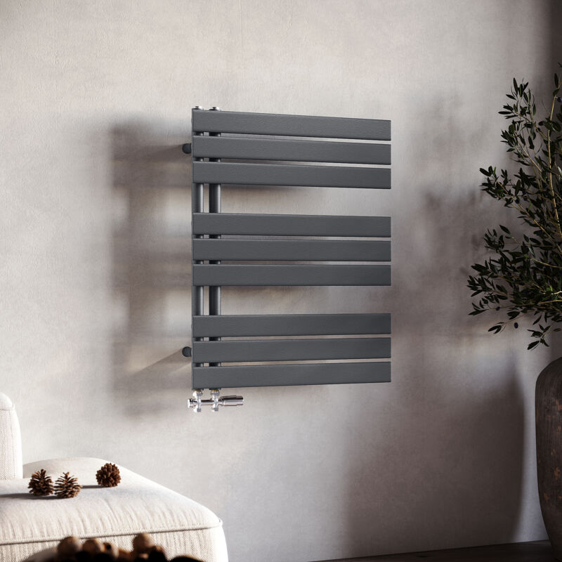 foto del prodotto sonni scaldasalviette acqua calda termoarredo radiatore design laterale verticale scaldasalviette connessione laterale antracite 760x600mm 383 w