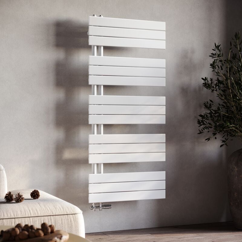 foto del prodotto sonni scaldasalviette acqua calda termoarredo radiatore design laterale verticale scaldasalviette connessione laterale bianca 1314x400mm 1376 w