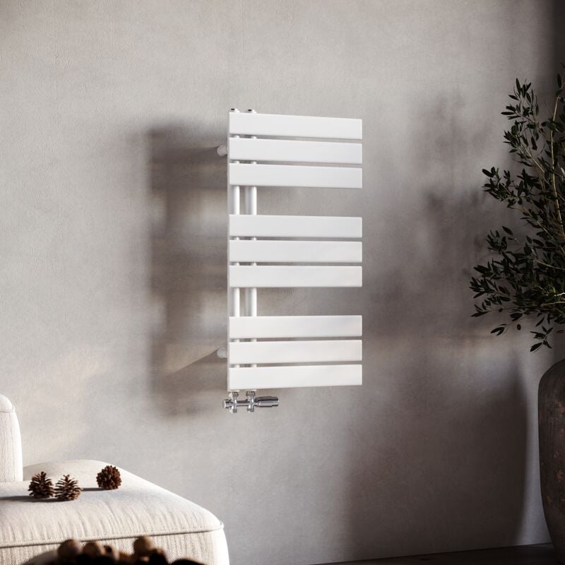 foto del prodotto sonni scaldasalviette acqua calda termoarredo radiatore design laterale verticale scaldasalviette connessione laterale bianca 760x400mm 570 w