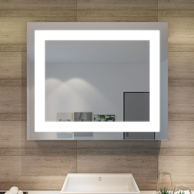 foto del prodotto sonni specchio da bagno con illuminazione a led specchio da bagno con luce a risparmio energetico 60 x 50 cm bianco freddo ip44 specchio da bagno