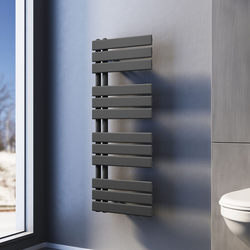 foto del prodotto sonni termoarredo scaldasalviette 1038x400m antracite radiatore acqua calda design laterale verticale scaldasalviette connessione laterale