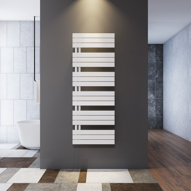 foto del prodotto sonni termoarredo scaldasalviette 1314x600m bianca radiatore acqua calda design laterale verticale scaldasalviette collegamento centrale
