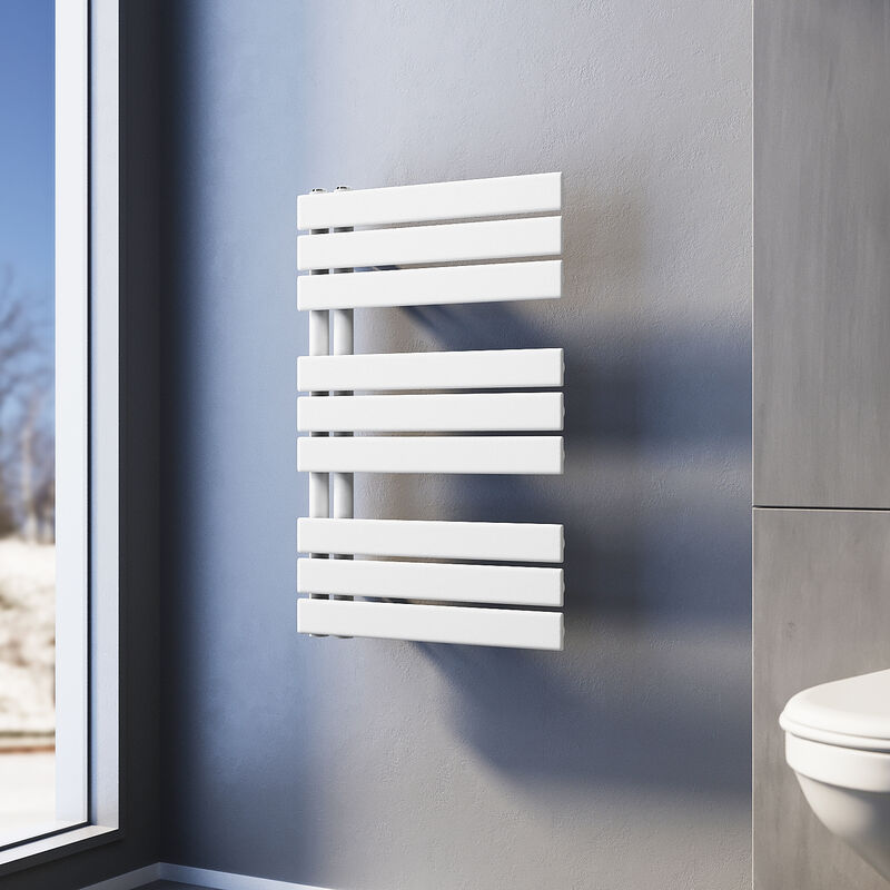 immagine 0 del prodotto sonni termoarredo scaldasalviette 76x50cm bianca radiatore acqua calda design laterale verticale scaldasalviette connessione laterale