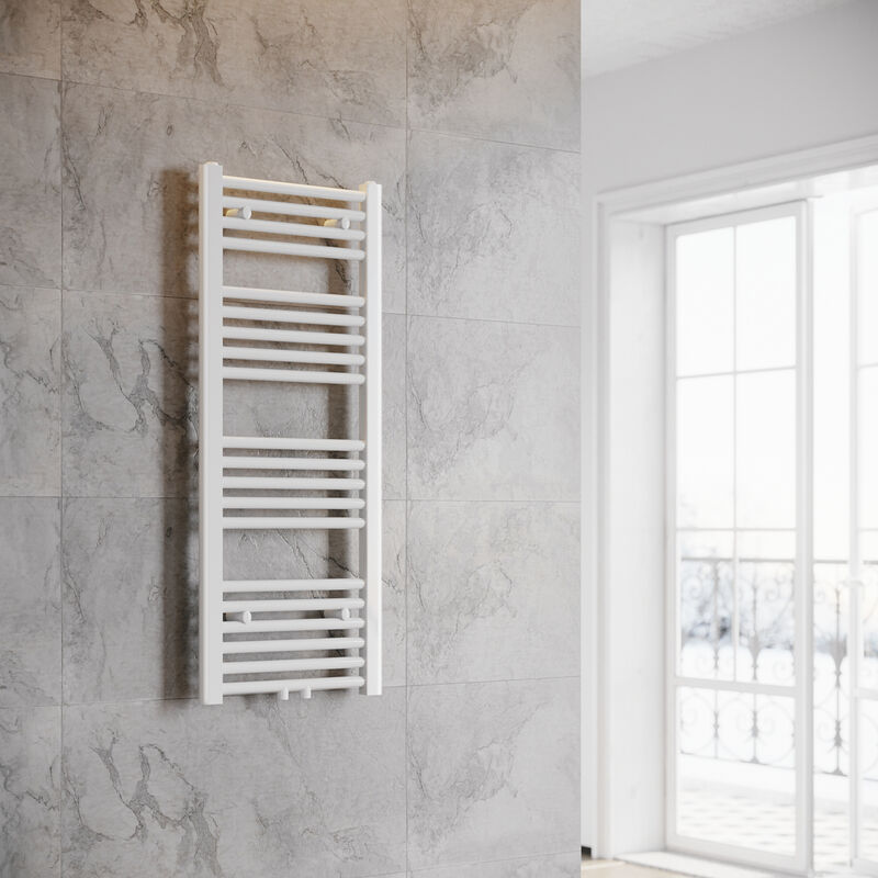foto del prodotto sonni termoarredo scaldasalviette radiatore ad acqua calda bagno collegamento intermedio 1000x400mm bianco