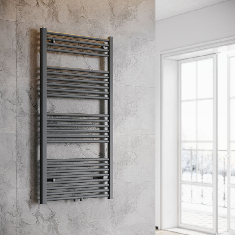 foto del prodotto sonni termoarredo scaldasalviette radiatore ad acqua calda bagno collegamento intermedio 1200x600mm grigio antracite