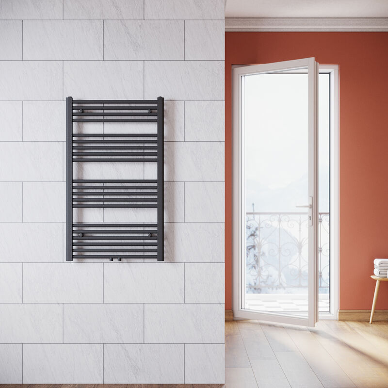 foto del prodotto sonni termoarredo scaldasalviette verticale radiatore ad acqua calda antracite connessione centrale 1000x600mm