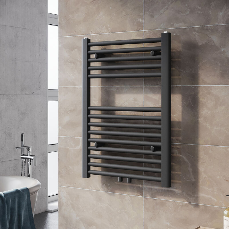 foto del prodotto sonni termoarredo scaldasalviette verticale radiatore ad acqua calda antracite connessione centrale 700x500mm 456w