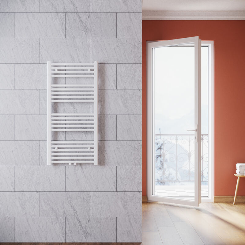 foto del prodotto sonni termoarredo scaldasalviette verticale radiatore ad acqua calda bianco connessione centrale 1000x400mm