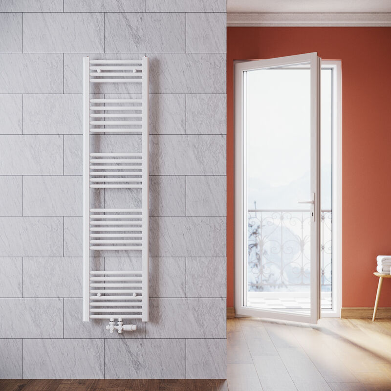 foto del prodotto sonni termoarredo scaldasalviette verticale radiatore ad acqua calda blanco con valvola connessione centrale 1600x400mm, 739 w
