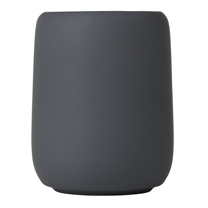 foto del prodotto sono portaspazzolino in ceramica, grigio magnet, soft touch, per spazzolino e dentifricio altezza x larghezza x profondit 10 x 8 x 8 cm,