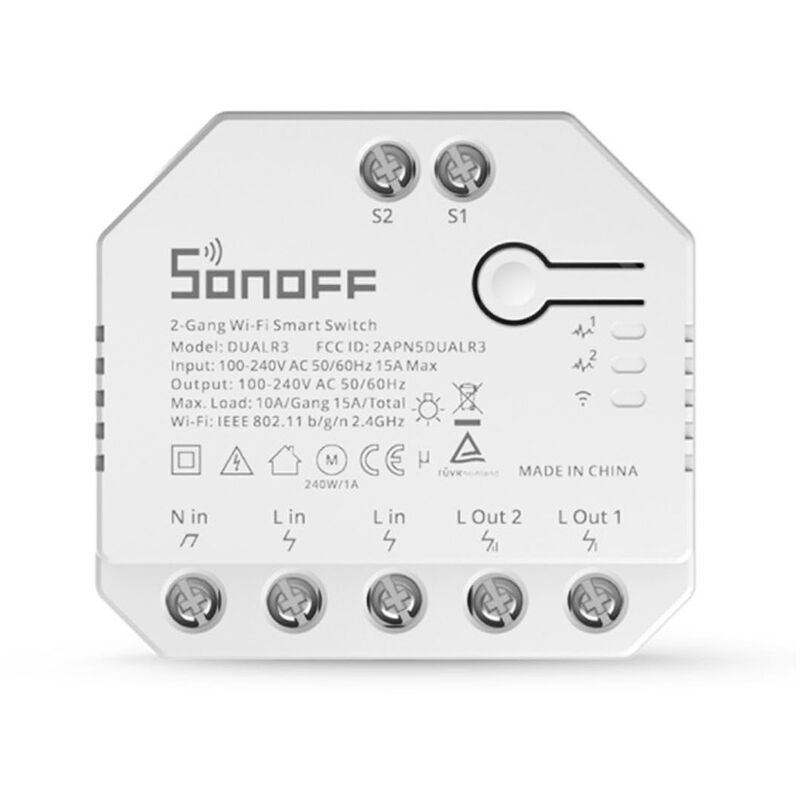 foto del prodotto sonoff interruttore intelligente smart switch wifi controllo universale dual r3