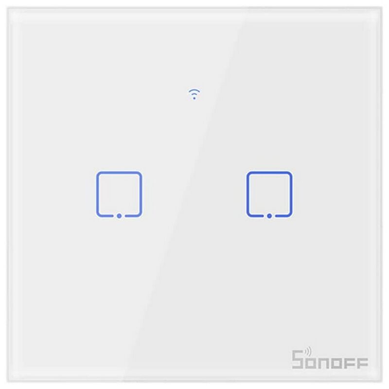 foto del prodotto sonoff interruttore touch smart t0 eu 2c 2 tasti wifi da parete