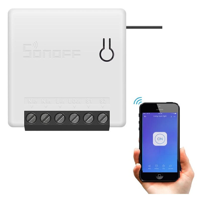 foto del prodotto sonoff interruttore wi fi compatibile con interruttore convenzionale mini r2 10a bianco