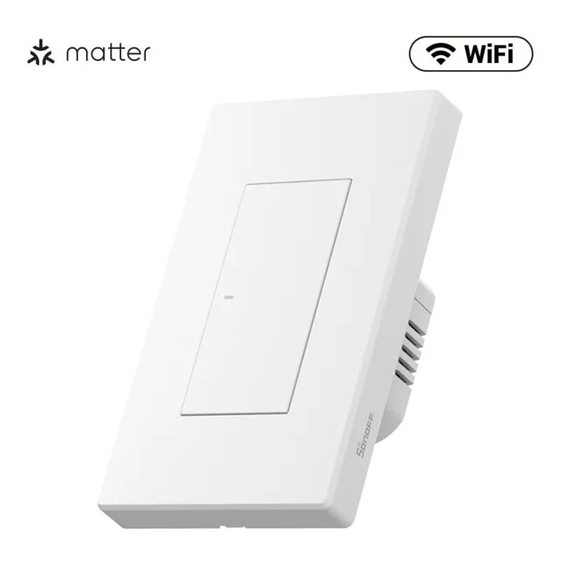 foto del prodotto sonoff switchman interruttore da parete bianco m5 120w matter dimensione 1 pulsante