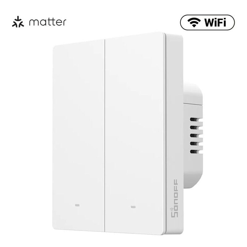 foto del prodotto sonoff switchman interruttore da parete bianco m5 86w matter dimensione 2 pulsanti