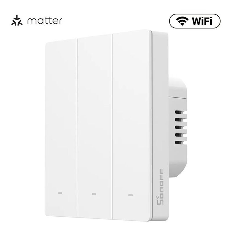 foto del prodotto sonoff switchman interruttore da parete bianco m5 86w matter dimensione 3 pulsanti