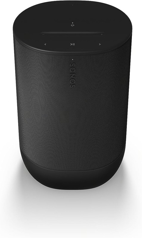 foto del prodotto sonos move 2 speaker portatile wireless con wi-fi, bluetooth, amazon alexa, 24 ore di autonomia della batteria, base di ricarica wireless - nero