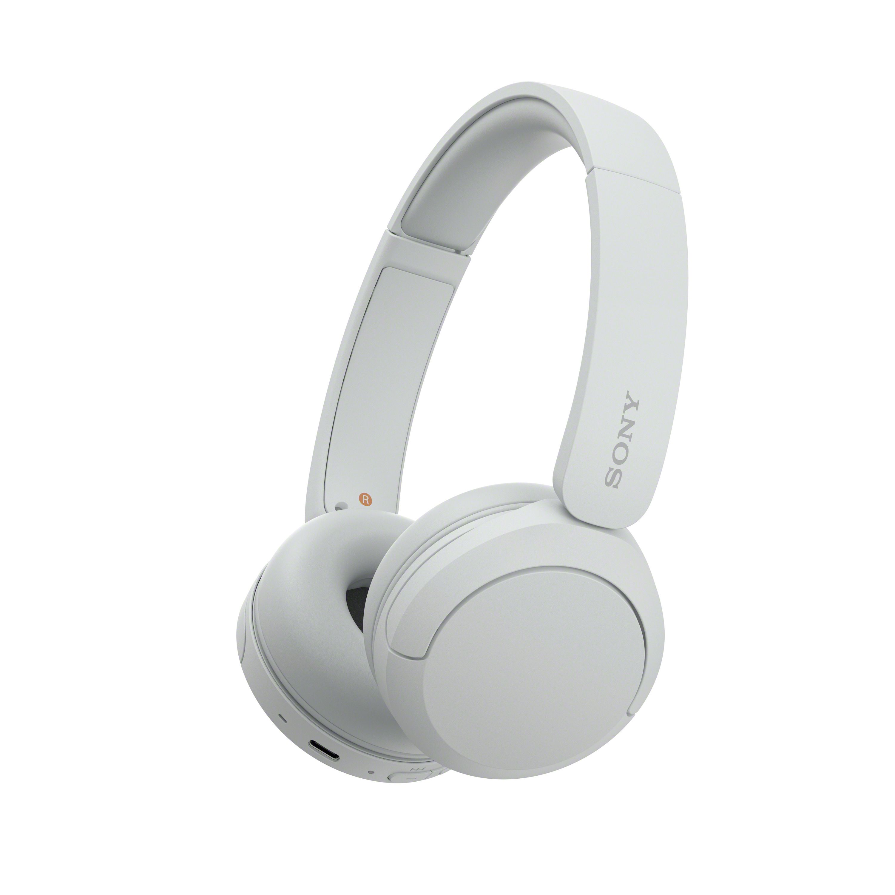 foto del prodotto sony cuffie bluetooth wireless wh ch520 durata della batteria fino a 50 ore con ricarica rapida, stile on ear bianco