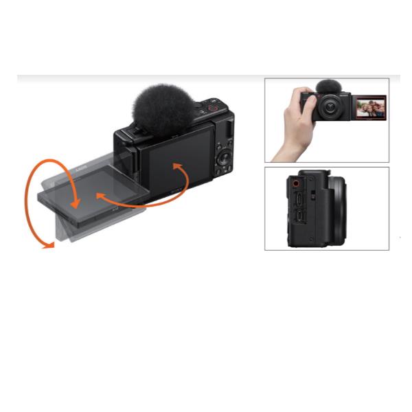 foto del prodotto sony vlog camera zv 1f di fotocamera digitale schermo orientabile, video in 4k, slow motion, funzionalit per vlog nera