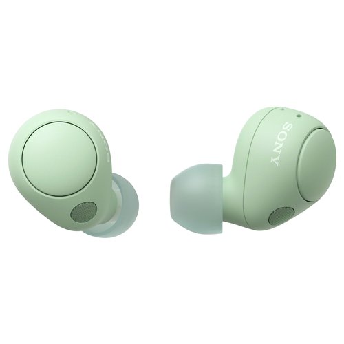 foto del prodotto sony wf c700n cuffie con cancellazione del rumore true wireless comfort e stabilit per tutto il giorno durata della batteria fino a 15 ore con custodia di ricarica verde salvia