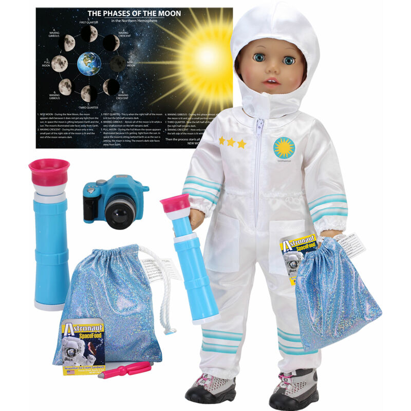foto del prodotto sophia s by teamson kids 8 pezzi accessori per astronauti smithsonian per bambole da 18 , multicolore
