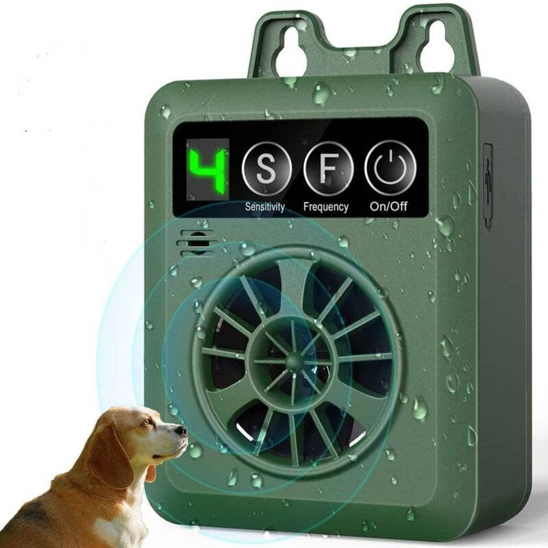 foto del prodotto soppressore di abbaio ad ultrasuoni per animali domestici, deterrente per abbaio di cani, strumento antiabbaio a 4 livelli di potenza, antiabbaio ad