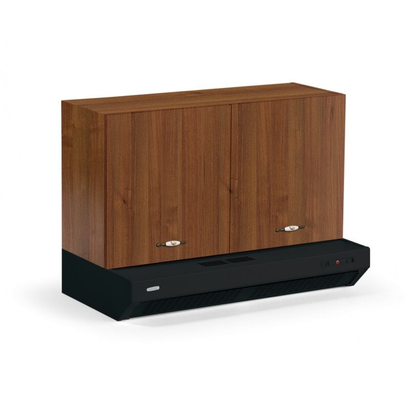 foto del prodotto sopracappa 90x32x49 cm in legno noce antico con depuratore e due ante adige