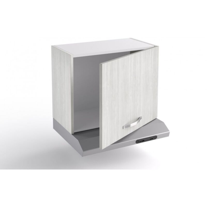 foto del prodotto sopracappa cucina 60x31x48 cm in legno bianco alaska con un anta e depuratore massa